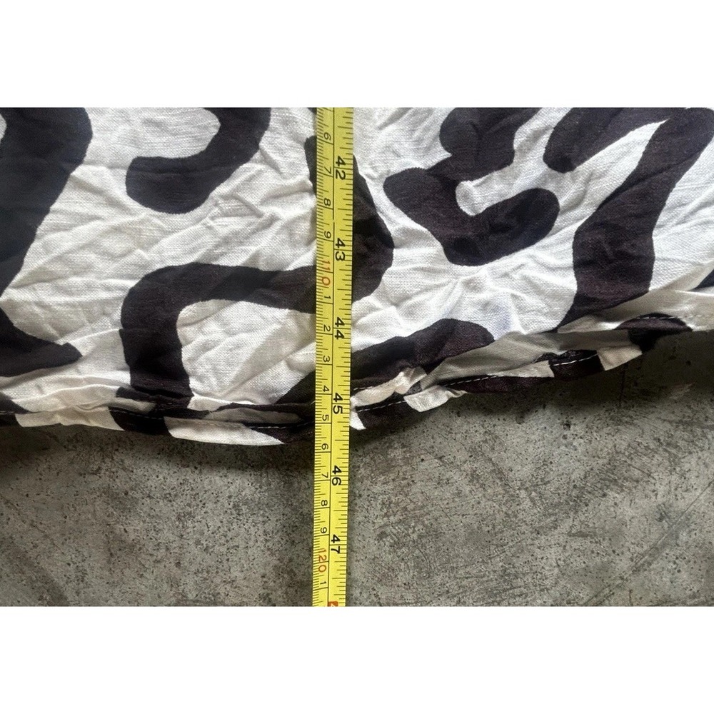 Reiss Akari Printed Midi Dress Ivory Brown Linen Size US 2 Sleeveless Pockets - Picture 11 of 11